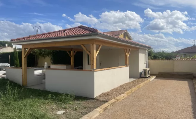 Pool house en structure bois et atelier, Veauche, TB Maîtrise d'Œuvre