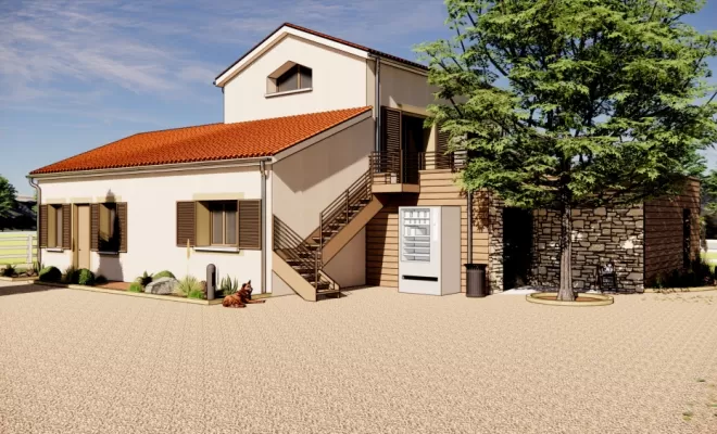 Projet de rénovation et d'agrandissement d'une vieille bâtisse en appartement et magasin de producteurs, Chambœuf, TB Maitrise d'œuvre