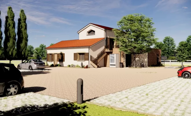 Projet de rénovation et d'agrandissement d'une vieille bâtisse en appartement et magasin de producteurs, Chambœuf, TB Maitrise d'œuvre