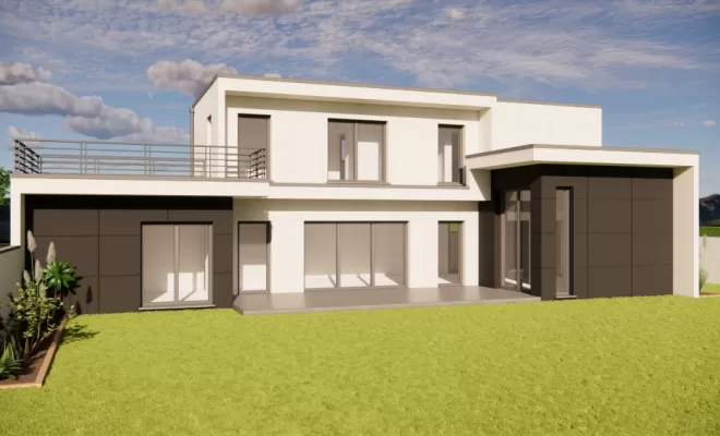 Projet de construction d'une villa moderne, Andrézieux-Bouthéon, TB Maitrise d'œuvre