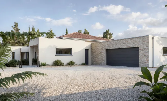 Construction d'une villa contemporaine méditerranéenne, Veauche, TB Maitrise d'Oeuvre